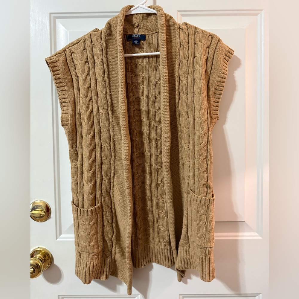 Light brown/tan cardigan sweater by Chaps